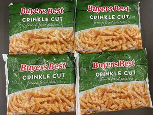 E - Box of 4 Packages of Buyers Best Crinkle Cut French Fries - 32 oz each