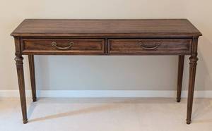 lot 19A image: Vintage Henredon Wood Console Table