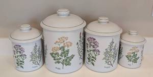 lot 94 image: Decorative Ceramic Canister Set