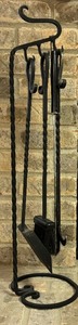 lot 60 image: Beautiful Four Piece Tool Fireplace Set