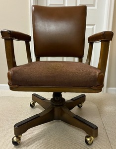 lot 69 image: Vintage Office Rolling Chair Upholstered Seat