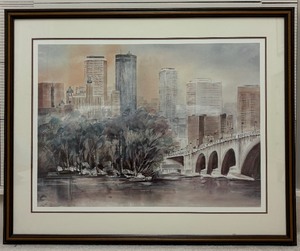 lot 72 image: Vintage Framed Roman Lou City Print