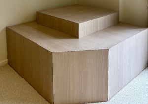 lot 13 image: Beautiful and Unique Geometric Blonde Wood Corner Table