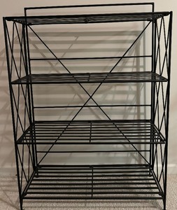 lot 82 image: Decorative Black Rod Iron Four Tiered Shelf