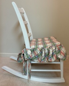 lot 124 image: Adorable Child Size White Wooden Rocker