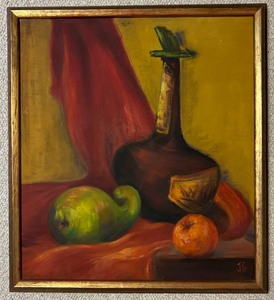 lot 165 image: Vintage Framed Still Life Canvas Painting
