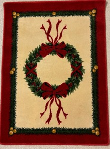 lot 167 image: Christmas Rug Wreathe Red
