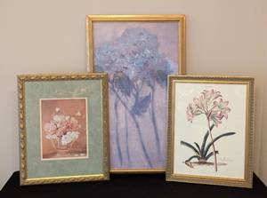 lot 116 image: Three Framed Floral Prints