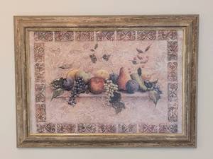 lot 120A image: Gold Framed Floral Canvas Print