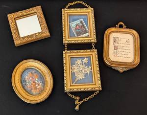 lot 84A image: Miniature Gold Frames and Mirror
