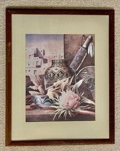 lot 142 image: Rustic Aztec Style Framed Print