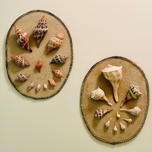 lot 143 image: Beautiful Handmade Shells and Sand Mounted on Two Oval Boards