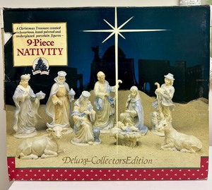 lot 152 image: Pretty Nine Piece Nativity Set