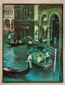 lot 155 image: Vintage Venice Canal Scene Framed Print