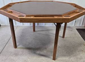 lot 32 image: KESTELL 8 Player Folding POKER Table wCover 