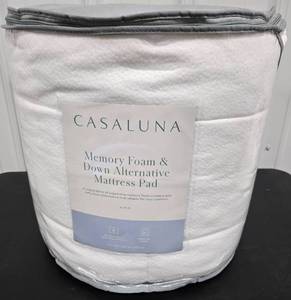 lot 58 image: CASALUNA Memory Foam & Down Alternative Mattress Pad NEW