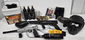 lot 29 image: Tippmann 98 Custom Paint Ball Equipment w Paint Pellets & Accessories 