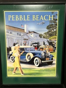 lot 100 image: 53rd Annual PEBBLE BEACH Concours DeElegance 2003 Framed Event Poster