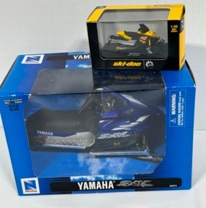 lot 76 image: New Ray YAMAHA Snowmobile Model & SKI-DOO Miniature New in Box