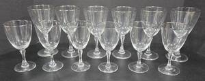lot 50 image: 6 Wine Glasses and 6 Water Goblets wSilver Rim