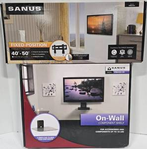 lot 179 image: SANUS Fixed Position Shelf and SANUS Vision Mount NEW