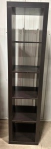 lot 102 image: Vertical Organizing CUBE SHELF Modern Decor Variegated Brown Finish