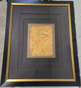 lot 83 image: Dan Bennion Etude de Femmel Framed Museum Art Print 