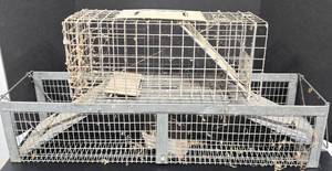 lot 162 image: 2 Galvanized Metal Live Trap Cages 