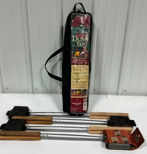 lot 181 image: New Domed TENT in Package with 4 Camping PIE IRONS One New