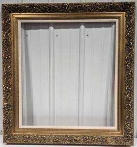 lot 209 image: Large Ornate Gold Embossed Wood Picture Frame