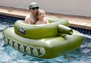 lot 217 image: 2 Original POOL PUNISHERS Inflatable Pool Float Tanks 