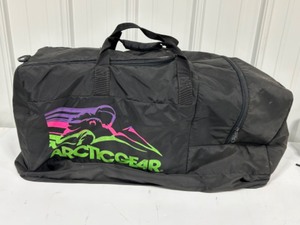 lot 243 image: Vintage Arctic Cat ArcticGear Snowmobile Duffle Bag Black w Neon Print Team Arctic