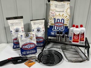 lot 236 image: All For The CAMP FIRE Kingsford Original Charcoal, Lighter Fluid, BisAn Fire Starter & More