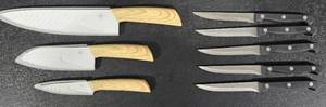 lot 263 image: Cook Works Knives & Set of 5 Steak Knives