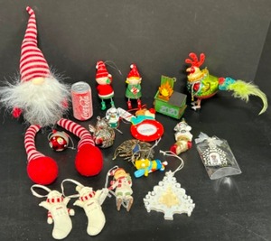 lot 272 image: ELVES, Gnomes, Chickens, Elephants & More Christmas Ornaments Old World Christmas Design
