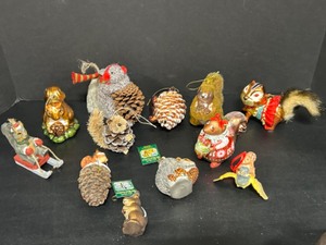 lot 274 image: Large Variety of SQUIRREL Animal Christmas Ornaments including New Old World Christmas