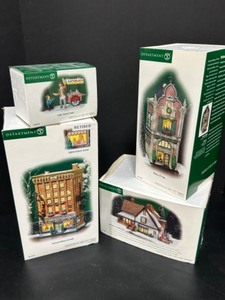 lot 282 image: Department 56 Ferrara Bakery & Cafe, Milano of Italy, Harpers Farmhouse & Luigis Gelato Treats Christmas in the City Collection