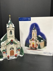 lot 286 image: Department Dept 56 Snow Village Our Lady Of Grace Church 805503 Retired