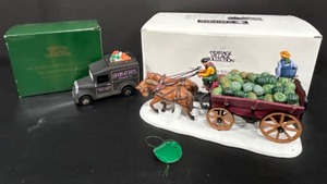 lot 296 image: Dept 56 1994 Special Edition BACHMANS Minneapolis Village Express Van & Squash Cart Both in Boxes