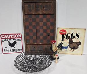 lot 313 image: The Chickens & Checkers Home Dcor