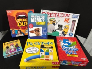 lot 339 image: Lot of Unusual Fun Board Game Night Games - Qty 6