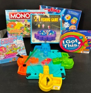 lot 341 image: Lot of Kids Fun Board Games Including Monopoly Jr, I Got This, Candy Land, Hungry Hippos & More