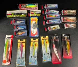 lot 314 image: New in Boxes RAPALA Crankbait Fishing Lures Including Ripping Rap, Clackin Minnows, Ultra Light, X-Rap, Risto Rap & More