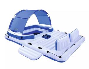 lot 332 image: Cooler-Z Tropical Breeze 6 Person Floating Island Lounge Raft 
