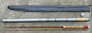 lot 356 image: Vintage L.L. BEAN Bamboo L.L. Spinning Rod 7 4 New Old Stock In Aluminum Tube FISHING ROD