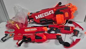 lot 345 image: Lot of MEGA Guns NERF Play  Lightening Bow