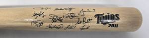 lot 372 image: 2011 TWINS & Old Dutch Signed Baseball Bat