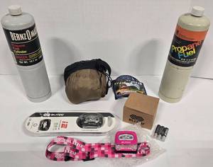 lot 393 image: NEW Camping Lot - ENO Hammock, 2 Headlamps & 2 Fuel Refills