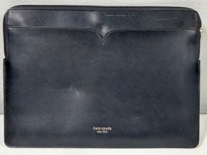 lot 385 image: KATE SPADE Laptop Sleeve IN All Weather Leather Black Padded Computer Pouch