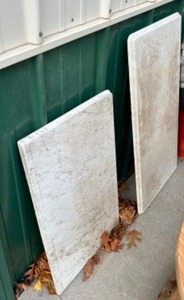 lot 399 image: Slabs of White Marble Table Tops with Beveled Edges